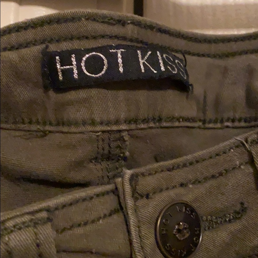 Women Green Skinny Leg Cargo Pants